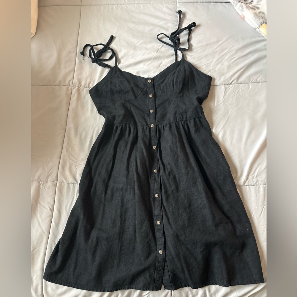 Elegant Black Button-Down Dress